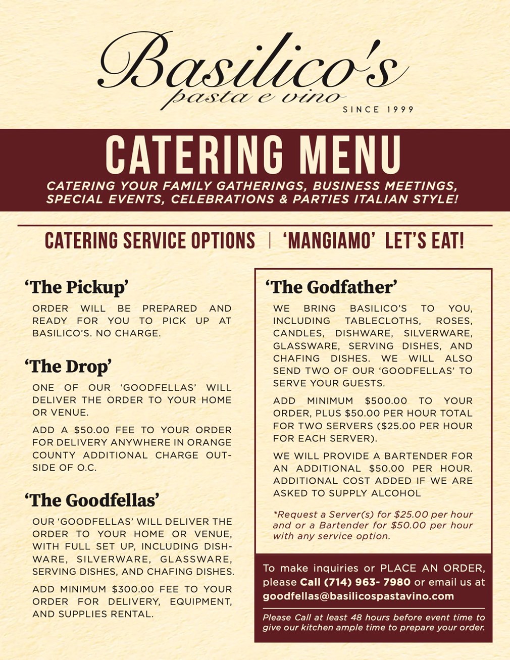 catering menu intro